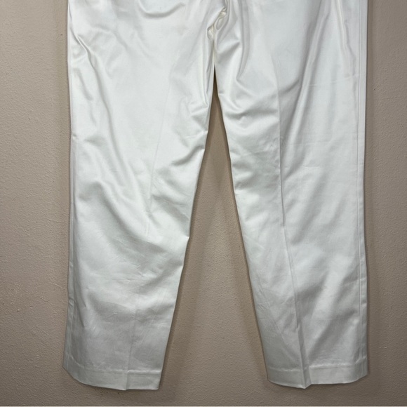 NEW Anne Klein White Sateen Straight Leg Pants Neutral Coastal Size 4 - Picture 7 of 10